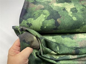 Bomuldsjersey - camouflage look i lækre grønne toner
